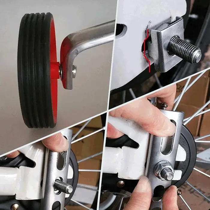 1 paire de roues d'entraînement de vélo réglables