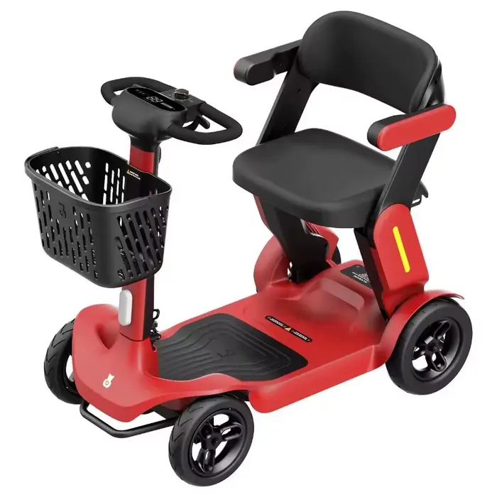 Scooter de mobilité intelligent de voyage pliable 4 roues pré-assemblé avec siège à Induction/remontoir de voix