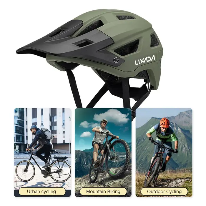 Lixada casque de vélo 55-61 cm cadran réglable visière amovible Ventilation 14 évents d'air