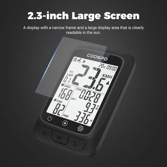 CooSpo – GPS BC107 IPX67 pour vélo, ordinateur de vélo, synchronisation avec les capteurs Stra Ant +