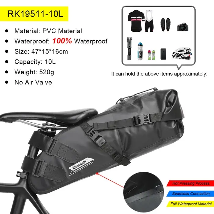 Rhinowalk – ensemble de sacs de vélo étanches