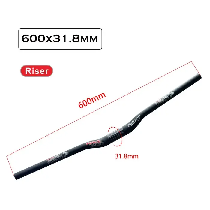Guidon de vélo de montagne Race Face Next 3K/Matte Carbon, plat/élevé, tailles 600-760 mm, diamètre
