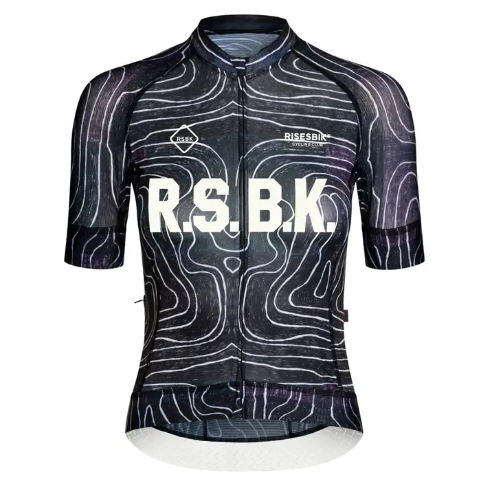 RSBK Maillot de cyclisme pour hommes, manches courtes, antidérapant, en silicone sur les poignets et