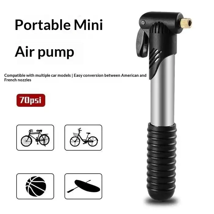 Mini pompe à vélo portable, gonfleur de pneus manuel avec support, adapté aux vélos de route et de m