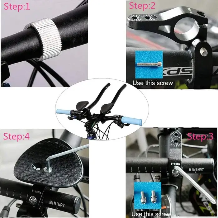 Guidon de vélo TT Aero Bars en alliage d'aluminium avec repose-bras pour la relaxation