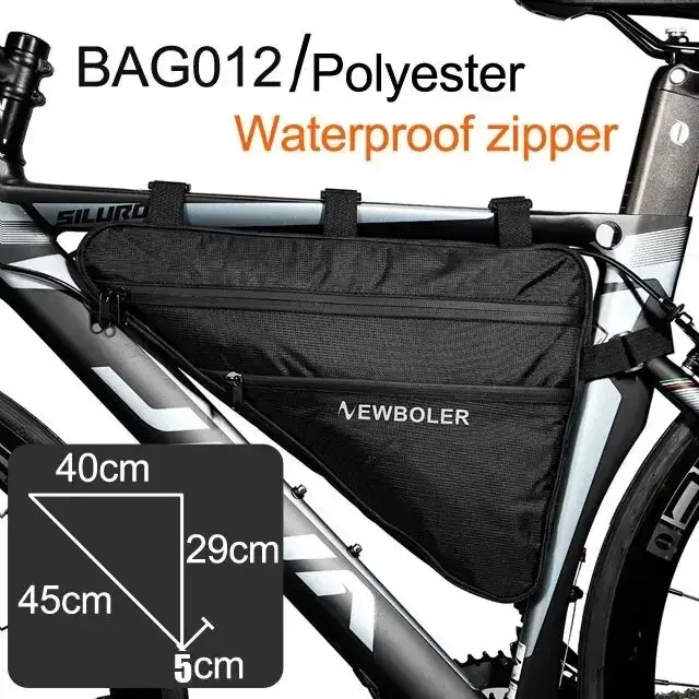NEWBOLER grand sac Triangle de vélo cadre de vélo sac de Tube avant sac de cyclisme étanche sacoche 