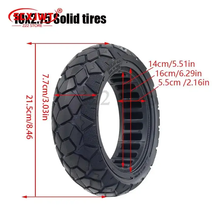 Nouveau pneu solide tout-terrain 10X2.75-6.5 pour trottinette