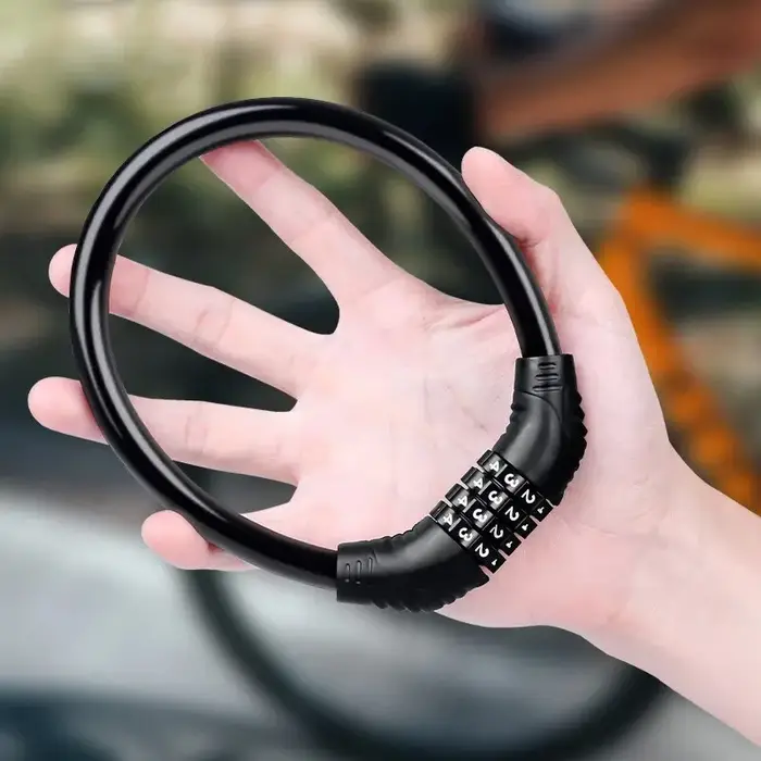 Cadenas antivol à câble pour vélo, en acier allié, avec code numérique 4 chiffres, pour VTT et vélo 