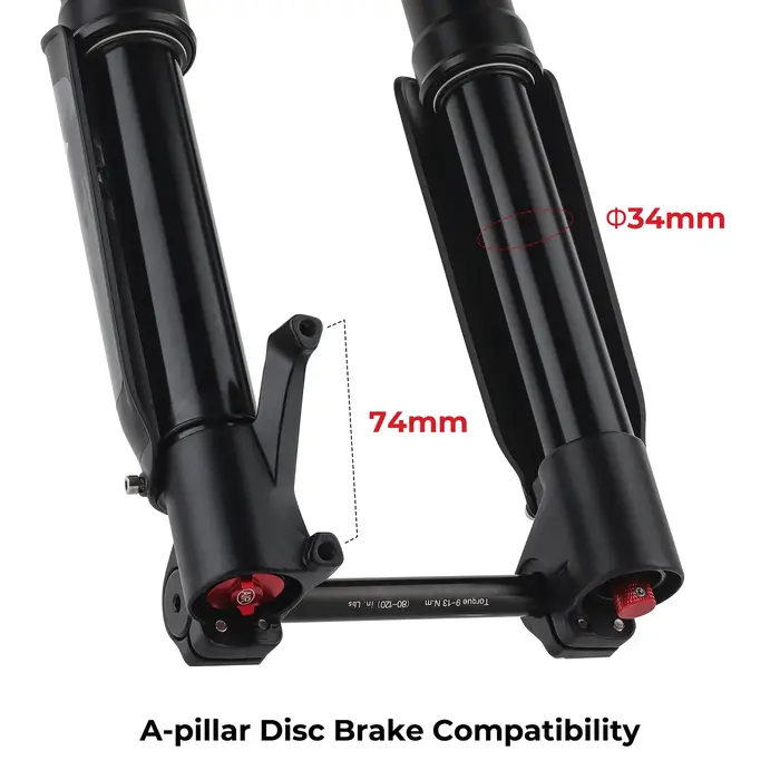 BOLANY fourche de vélo inversée Double épaule fourche vtt pour descente 29 pouces fourche Boost à ax
