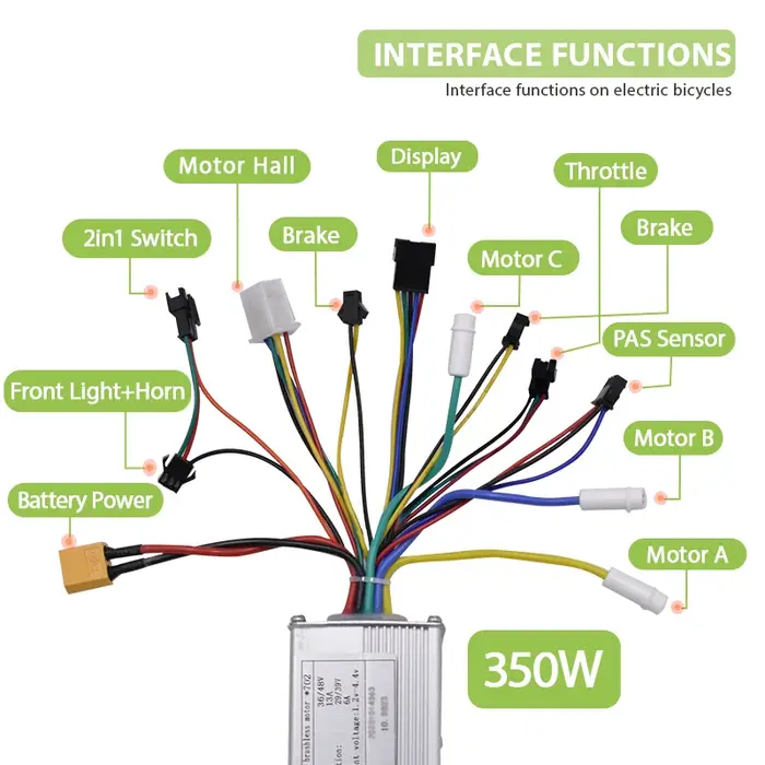 Contrôleur électrique sans balais 350W 500W 800W 36V 48V