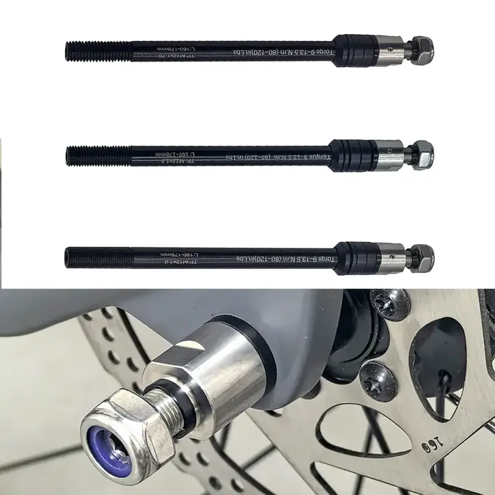 Adaptateur d'axe traversant pour remorque de vélo M12x1.0/1.5/1.75 pour axes arrière de 160-178 mm