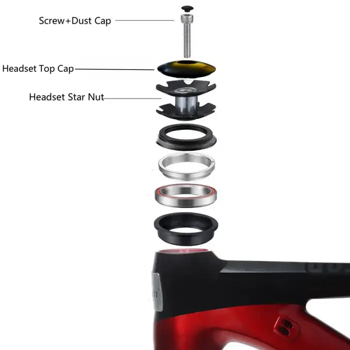 ZHIQU Couvercle de capuchon supérieur de tige de casque de vélo avec vis, écrou étoile de casque et 