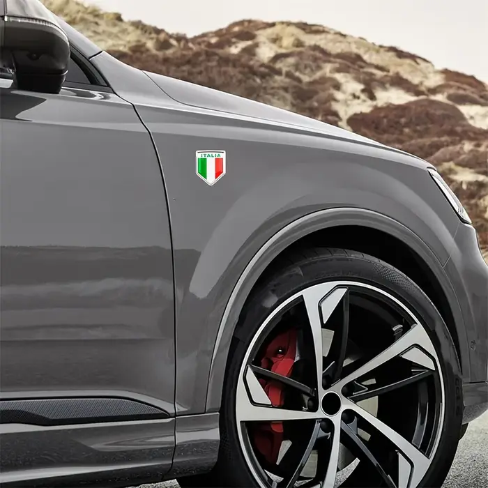 Autocollant d'Emblème Bouclier Drapeau Italie pour Voitures