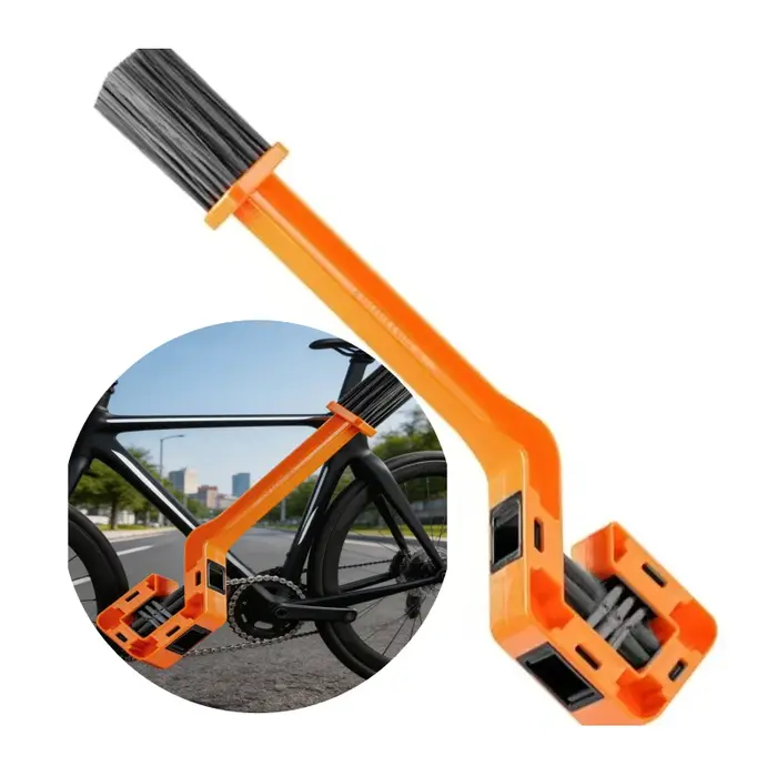 Brosse de nettoyage de chaîne de vélo à double tête