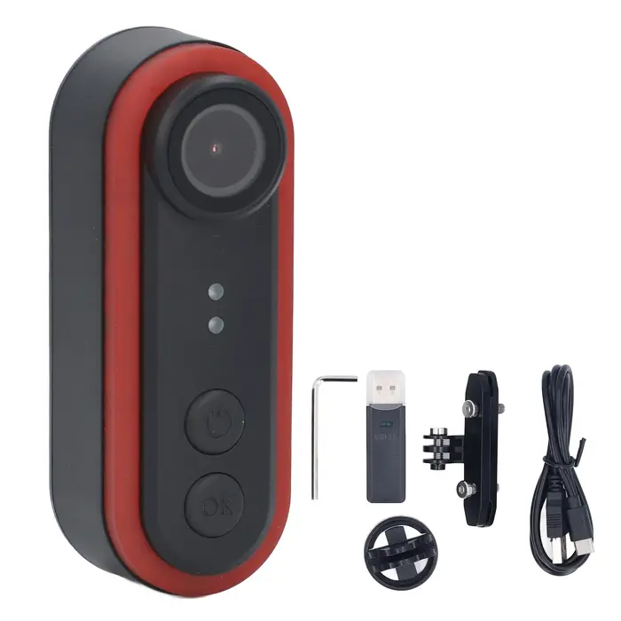 Caméra de vélo caméra de vélo avec feu arrière 1080P HD 150 degrés visualisation téléphone Interconn