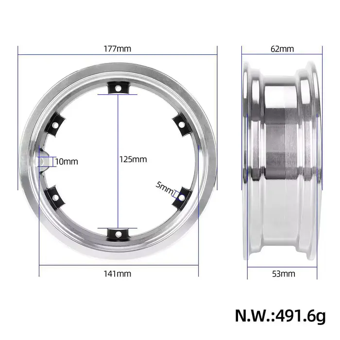 Jante de roue de moteur à double entraînement 10x2.70-6.5 pour scooter électrique de 10 pouces Dualtron 3 Speedway5 DT3 avec valve d'air-accessoire de moyeu