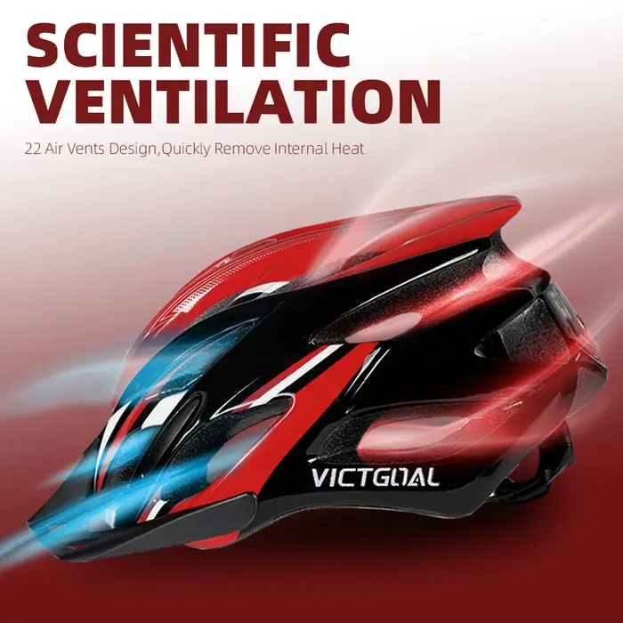 VICTGOAL Casque de vélo Ultralight Feux arrière pour hommes LED Tailling avec pare-soleil MTB Road Bike