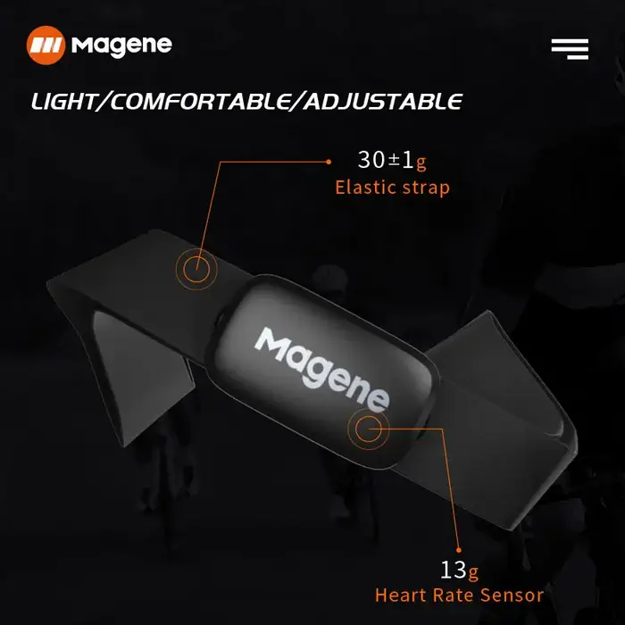 Magene Mover H64 capteur de fréquence cardiaque double Mode ANT Bluetooth avec sangle pectorale ordi