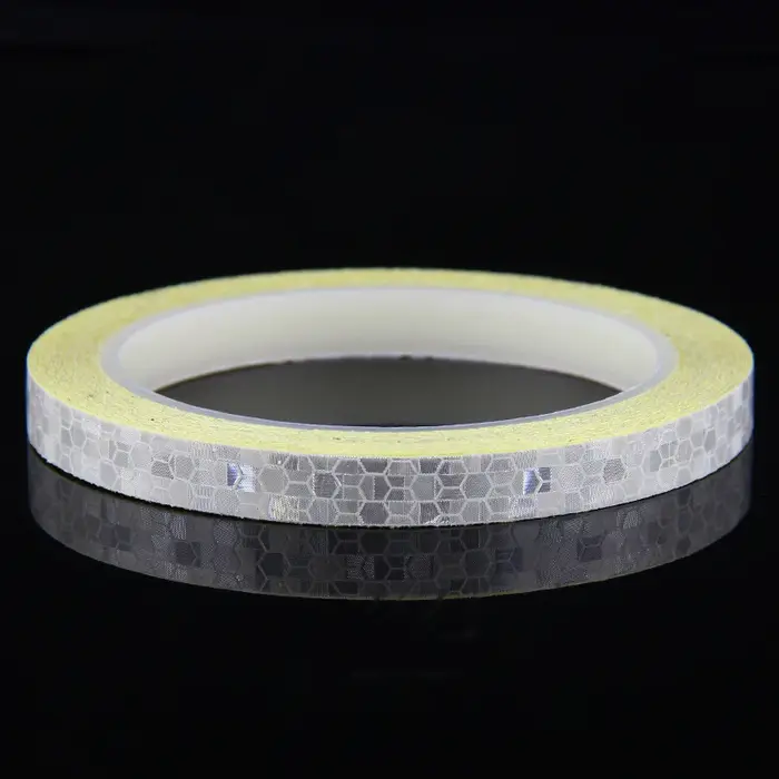 Bande autocollante hautement réfléchissante 8m x 1cm, autocollants d'avertissement fluorescents pour