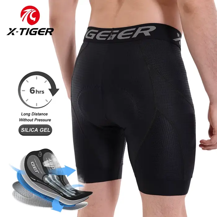 X-TIGER Shorts de Cyclisme Hommes avec Coussin 5D Gel Rembourré