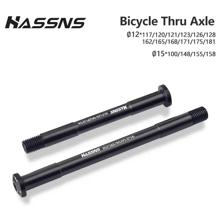 HASSNS Axe traversant VTT et Vélo de Route en alliage d'aluminium 15x100 15x110 12x142 12x100 12x148