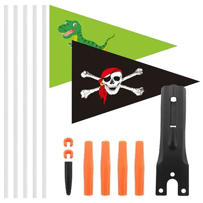 Drapeau avec poteau, drapeaux de sécurité imperméables pour vélo