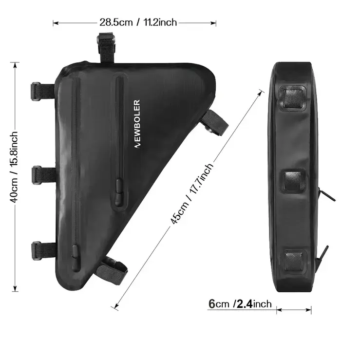NEWBOLER sac de vélo étanche à la pluie grande capacité vtt vélo de route cadre sac Triangle pochett
