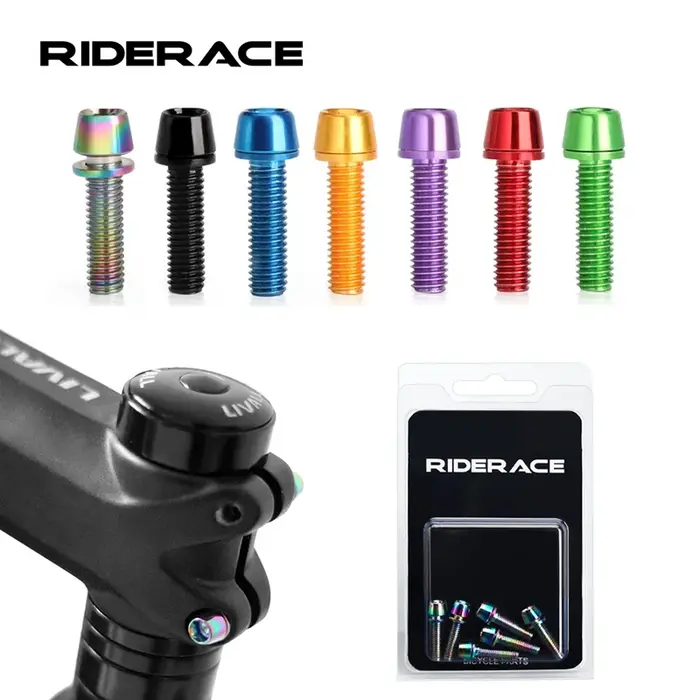 Vis de guidon de vélo en acier coloré plaqué titane