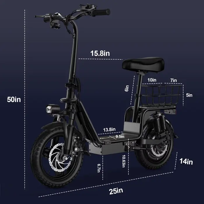 Le scooter électrique DEEPOWER C14 peut transporter du poids sur les pédales et est équipé d'un moteur 500 W et une batterie au lithium étanche