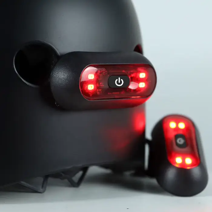 4 perles de lampe casque de vélo lumière LED Rechargeable feu arrière de sécurité