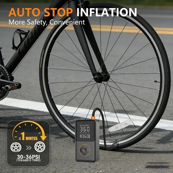 YINGBOOST Mini pompe à pneu de vélo 150 PSI gonfleur