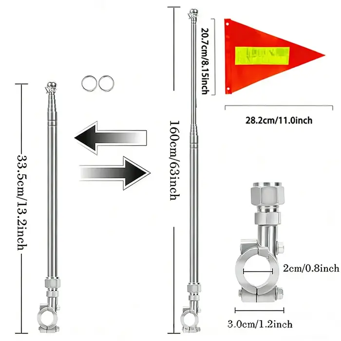 Drapeau de vélo rétractable