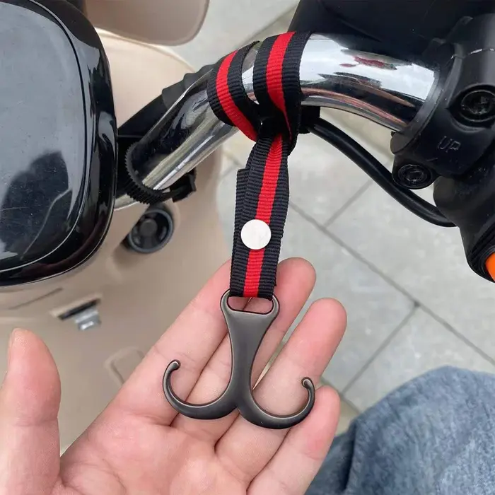 Barre à main pour moto et vélo électrique, avec Double crochets, crochet de rangement pour casque, sac à bagages, support de suspension