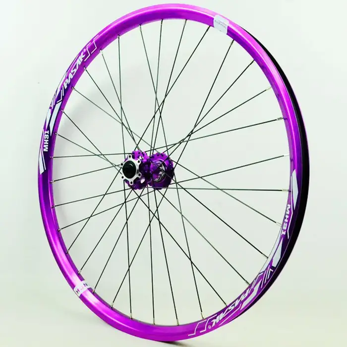 Paire de roues vtt violet 24/26/27.5/29 pouces Dirt Jump VTT jante large de 31mm moyeu à double verrouillage 120 points