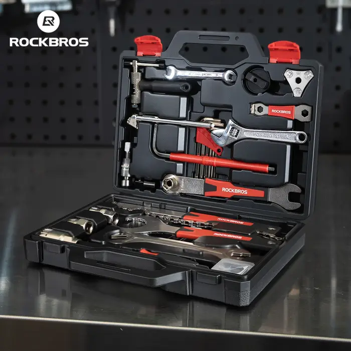 ROCKBROS Kit d'outils de réparation de vélo boîte multifonctionnelle 22 en 1 combinaison