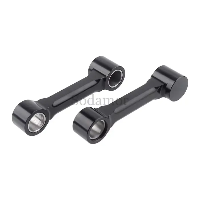 Support de montage de garde-boue avant en aluminium noir/Chrome