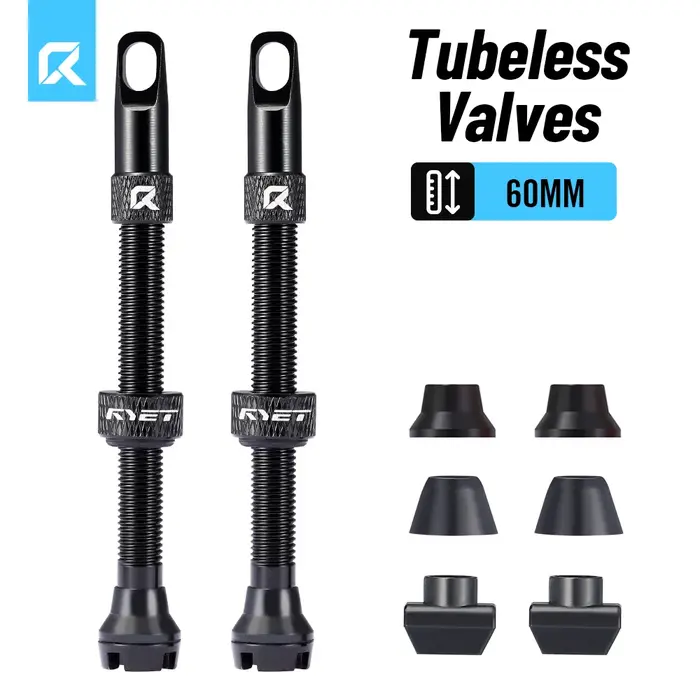 RYET Presta vannes Tubeless 44/60/70/80mm vannes de vélo Tubeless pour route/vtt CNC noyau de Valve