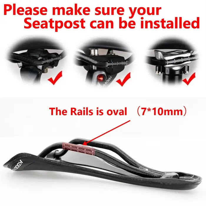 KOCEVLO Carbone Selle T800 Carbonfiber + En Fiber De Cuir Ultra Léger Vélo De Route VTT