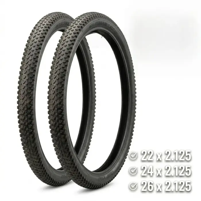 2 Pneus de Vélo 22/24/26 X 2.125 VTT – Pneus de Remplacement en Caoutchouc Durables pour VTT, Tout-T