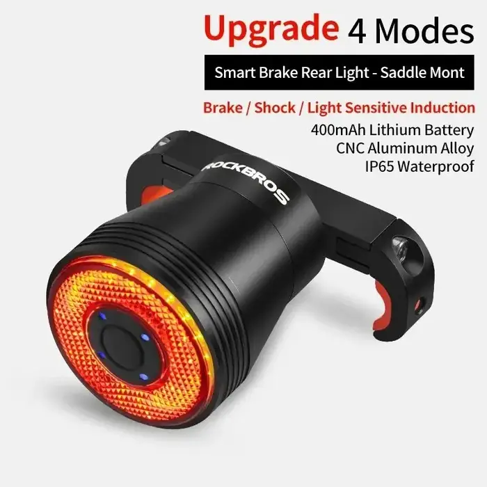 ROCKBROS vélo intelligent frein automatique détection lumière IPx6 étanche LED charge cyclisme feu a