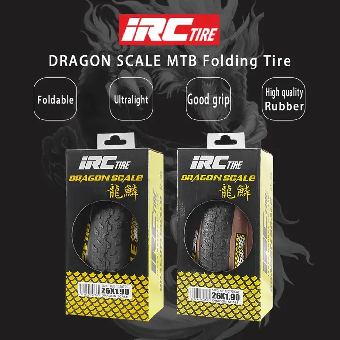 IRC vtt pneu de vélo 26 pouces pliable bord jaune 27.5/29*1.95120TPI ultraléger Anti-crevaison antidérapant tout-terrain