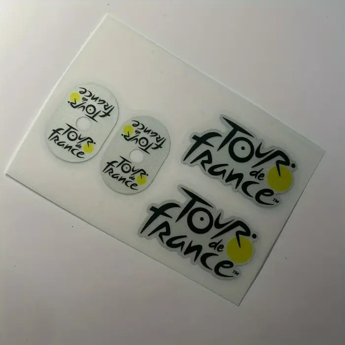 Ensemble d'autocollants Tour de France en papier vert armée pour personnaliser cadre de vélo et visière de casque style course cyclisme professionnel