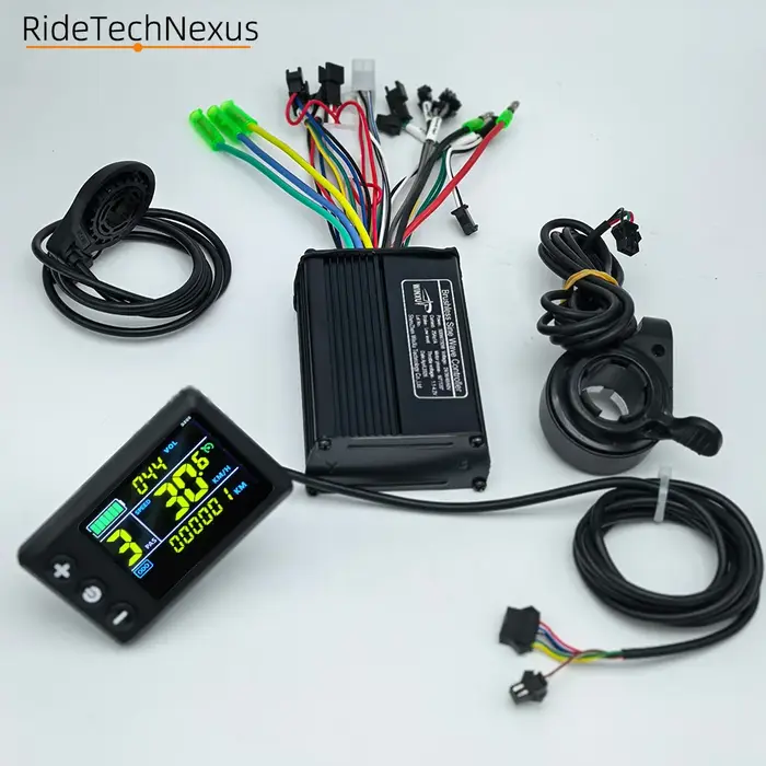 Contrôleur de moteur sans balais à onde sinusoïdale 500W 750W 25A pour vélo électrique VTT et trottinette avec écran LCD couleur S866 gris clair