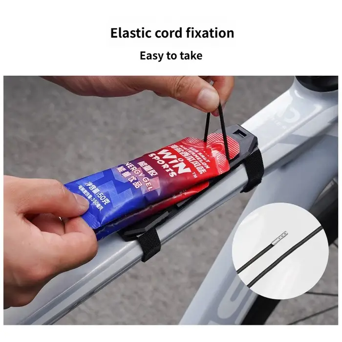 Support de gel énergétique pour vélo de route et gravel en PP blanc avec anneau dentelé pour barres énergétiques et accessoires de cyclisme