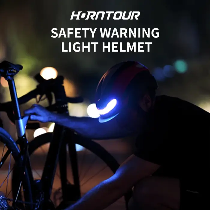 Horntour casques de vélo pour adultes avec feu arrière LED Rechargeable lunettes magnétiques visière casque de cyclisme