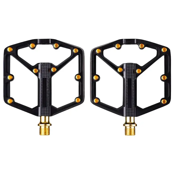 Pédales de vélo dorées en aluminium Perrin