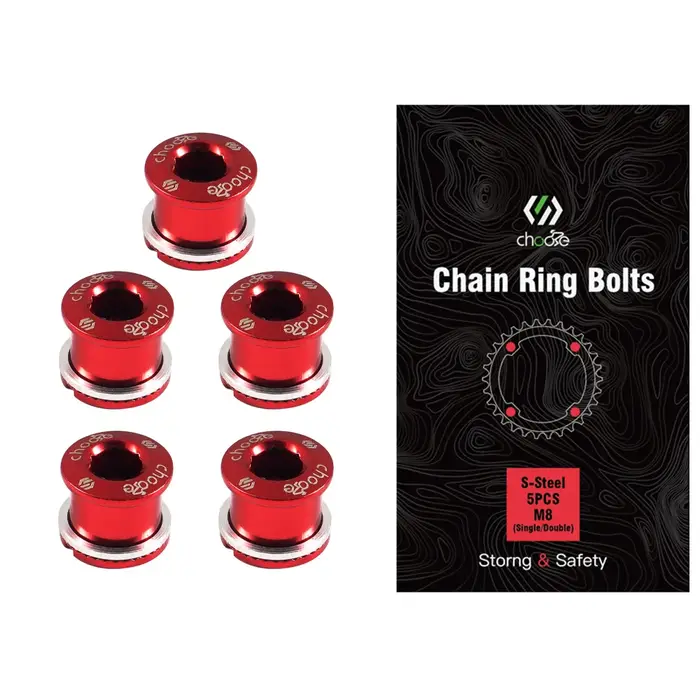 Chooee boulons de roue de chaîne en acier-Kit de 5 pièces pour vtt/vélo de route simple/Double plateau
