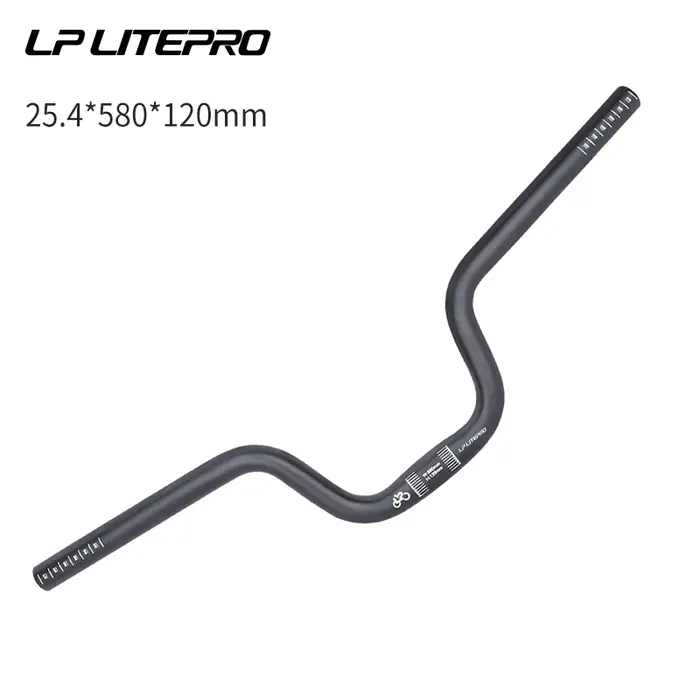 Guidon de vélo pliant de 58CM de diamètre 25.4MM, guidon élévateur en alliage d'aluminium pour vélo 