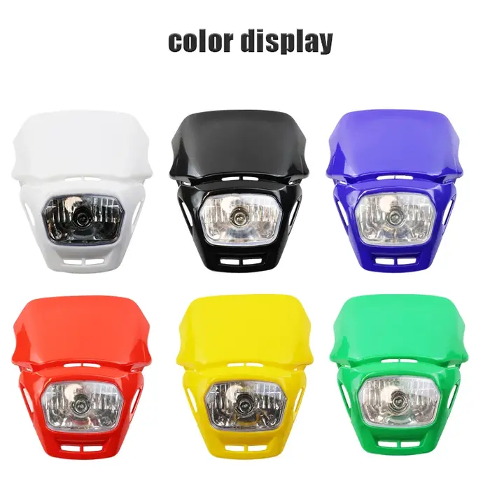 LINGQI RACING LED phare lampe frontale 12V pour Pit Dirt Bike phare phare pour modèles de moto universels