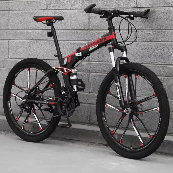 VTT de 26 pouces, cadre en acier à haute teneur en carbone à 10 rayons et 21 vitesses, vélo de monta
